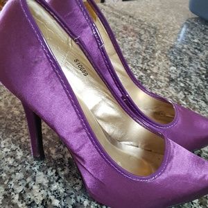 Purple Satin Heels